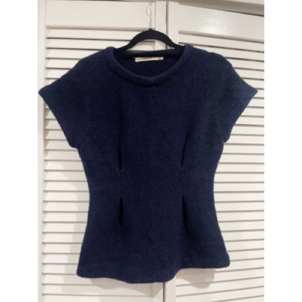 J Brand Blue Short Sleeve Sweater